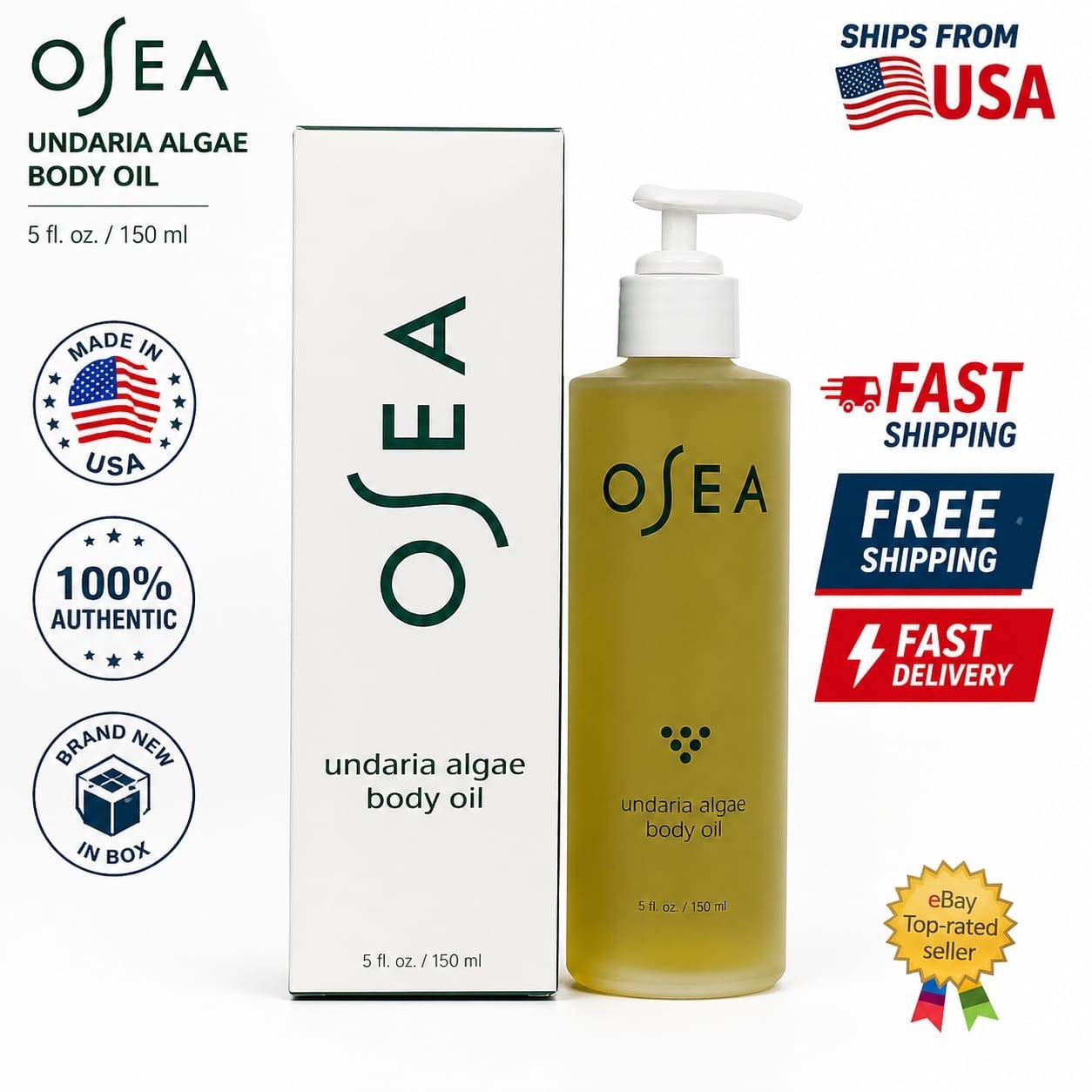 Osea Undaria Algae Body Oil Seaweed Infused 5 flOz 150 mL Full Size New in box