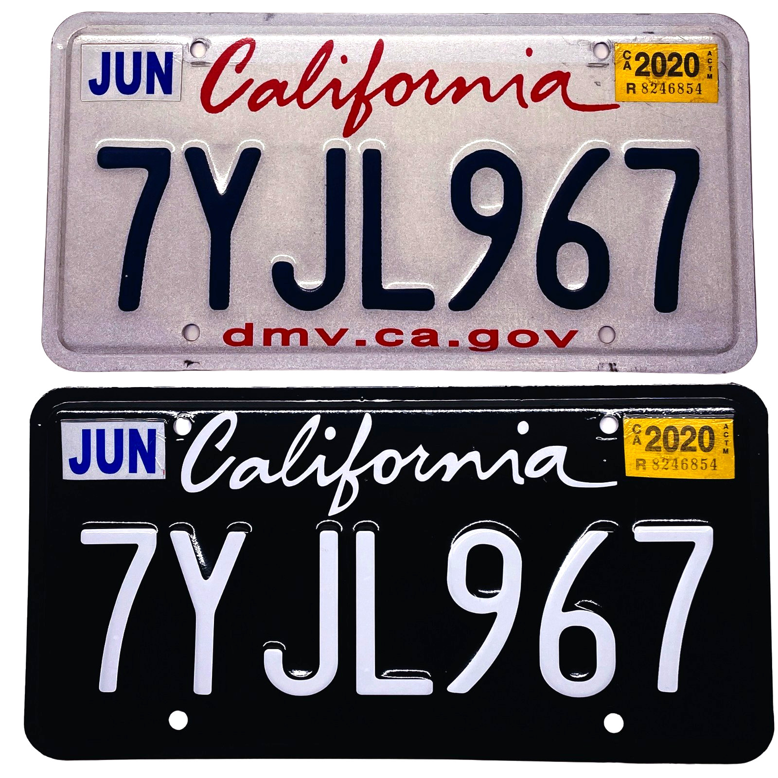 California CA Cursive and Legacy Plate Wrap DIY Kit White, Yellow Red Reflective