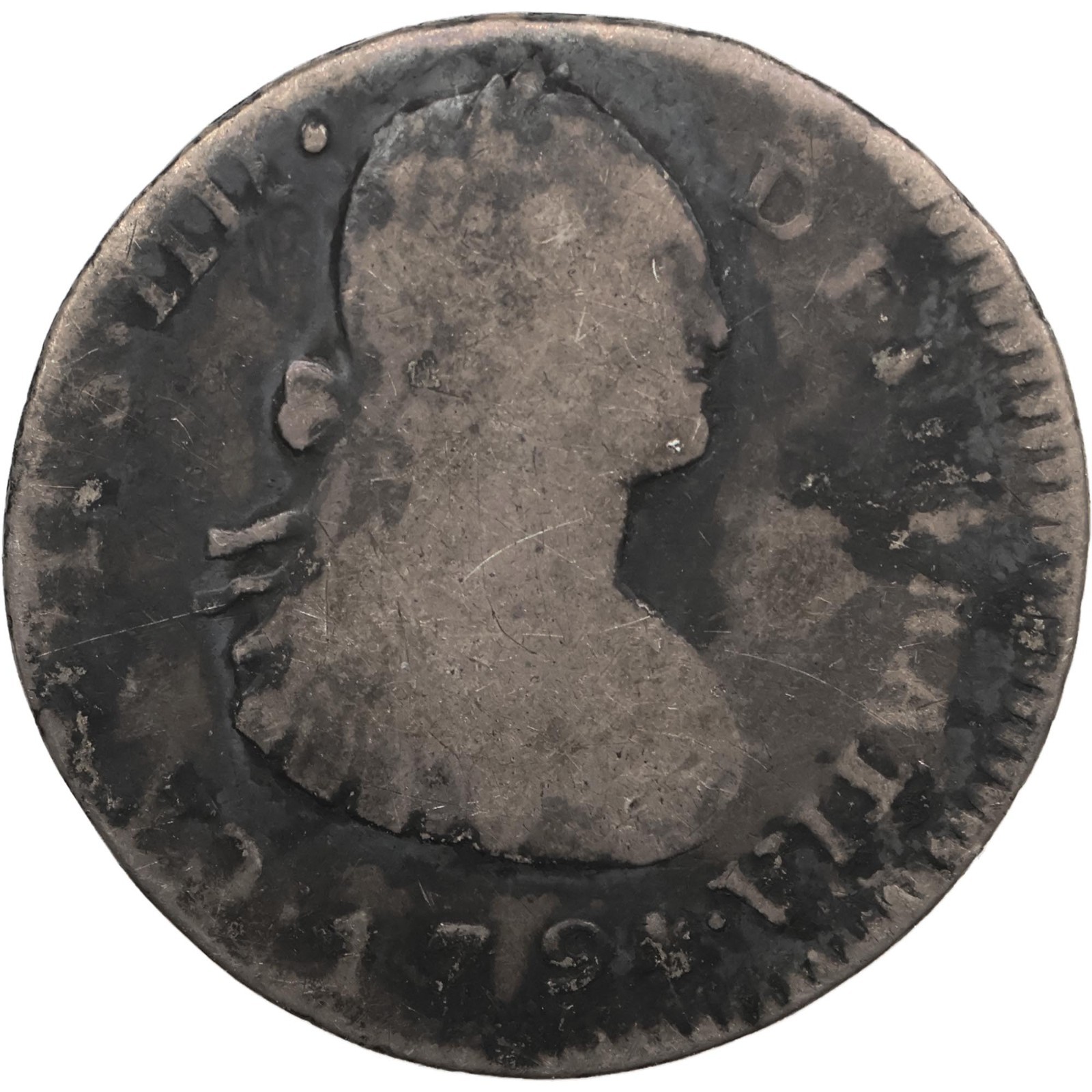 1794 NGM 1 Real Guatemala Coin Charles IV Silver (MO4218-)