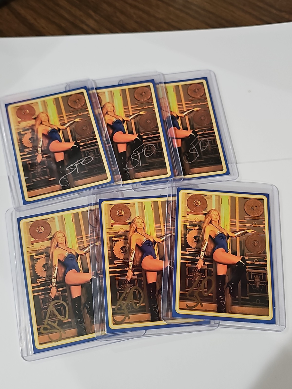 1993 SUZIE OWENS 3x SILVER/3x GOLD 6 AUTOGRAPHS FLAXEN #62 EROTIC/FANTASY CARD