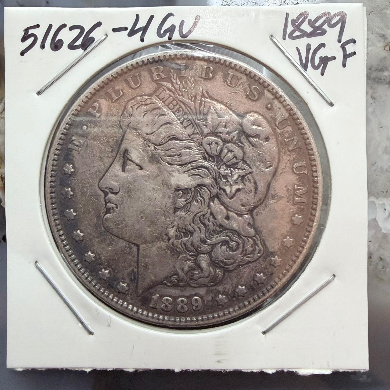 1889 US 90% Morgan Silver Dollar VG-F #51626-4GU