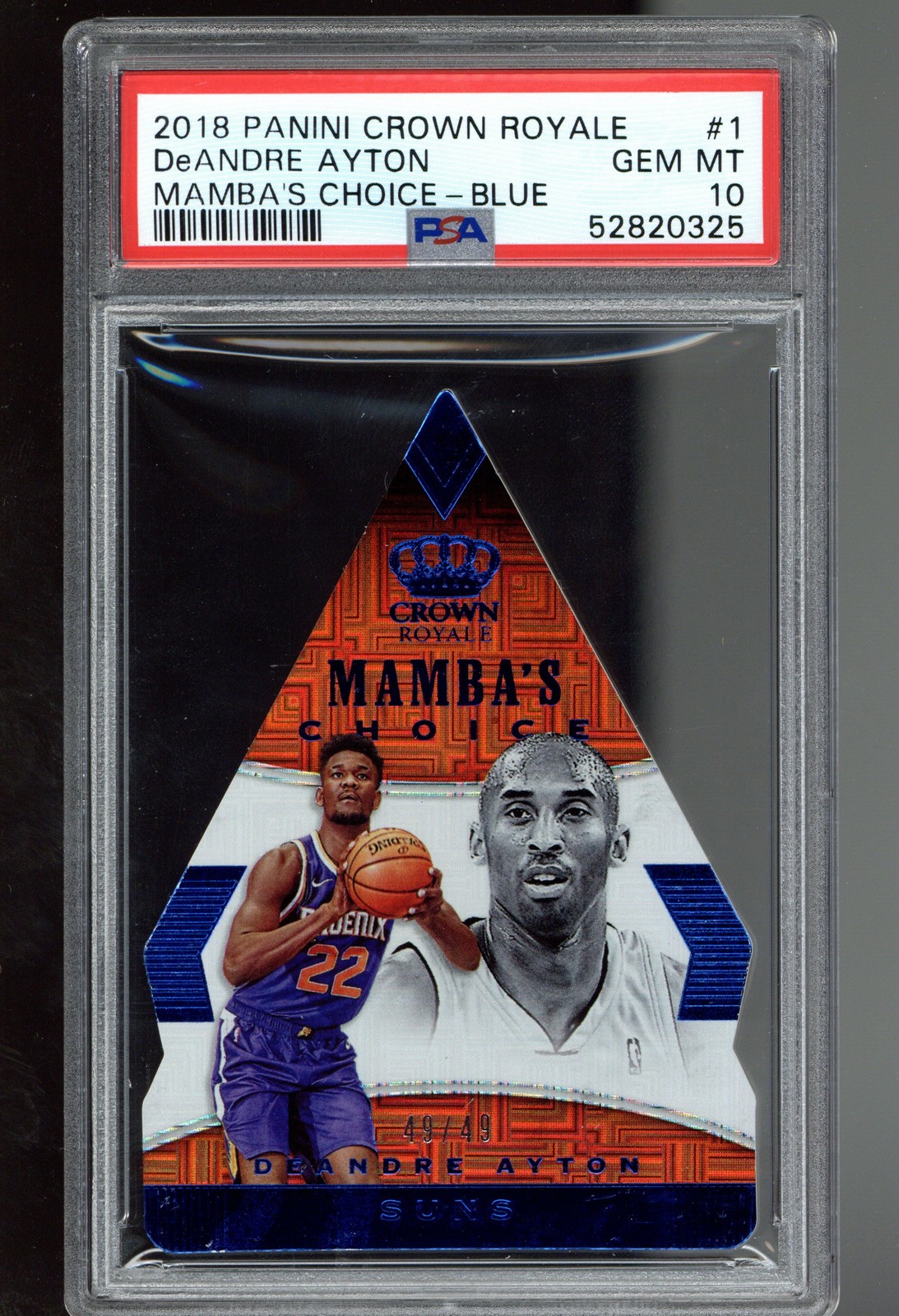 2018-19 Panini Crown Royale #1 Deandre Ayton Mamba Blue PSA 10 /49 ROOKIE RC