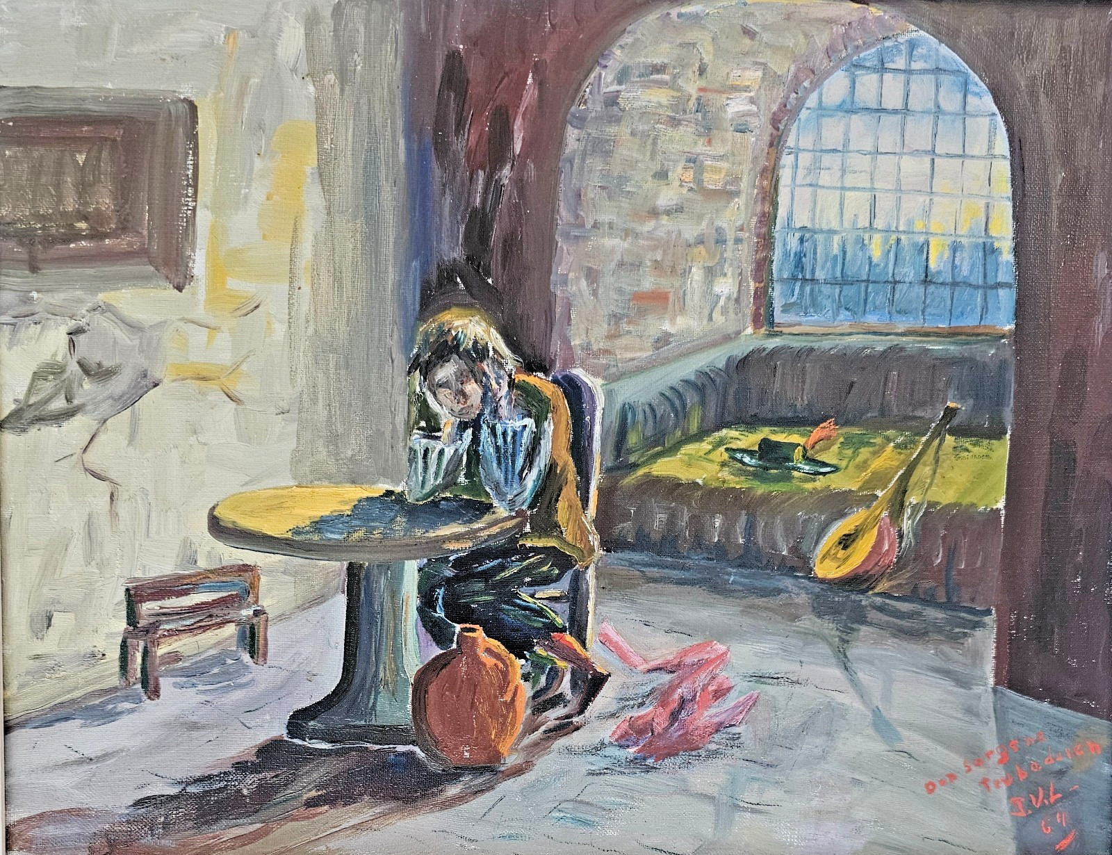 SWEDISH MID CENTURY EXPRESSIONIST OIL PAINTING \