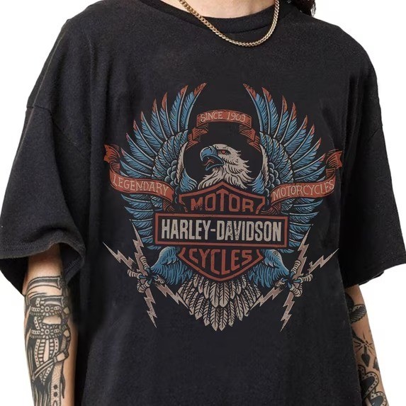 💥Limited Legendary Harley Davidson Motocycles Electric Eagle 90s T-Shirt Gildan