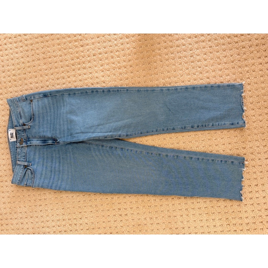 PAIGE Hoxton Slim Crop Jeans 28 Raw Hem High Rise PAIGE Hoxton Slim Crop Jeans 28 Raw Hem High Rise