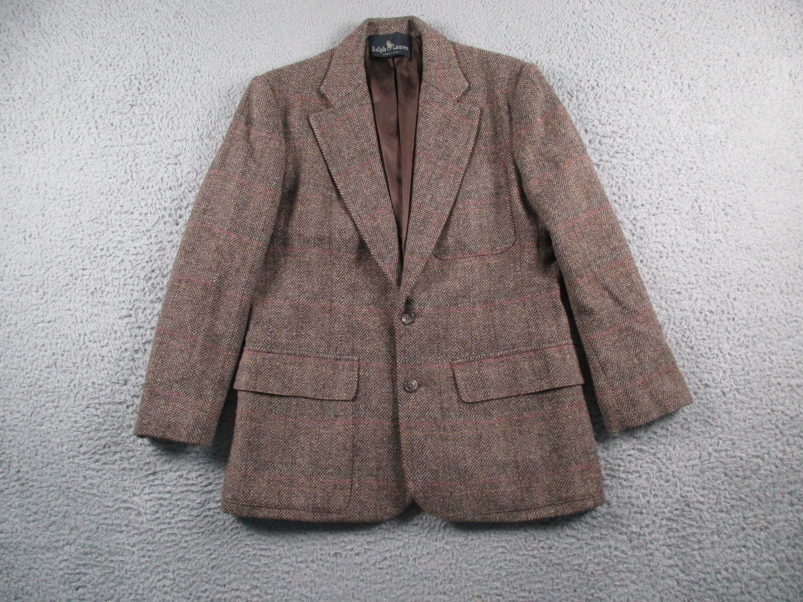 Ralph Lauren Blazer Mens Medium Brown Tweed Wool Vintage 70s Sport Coat