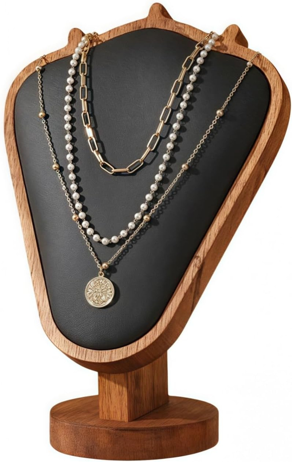 Wood Jewelry Necklace Display Stand Holder Organizer for Retail Stores Home Use