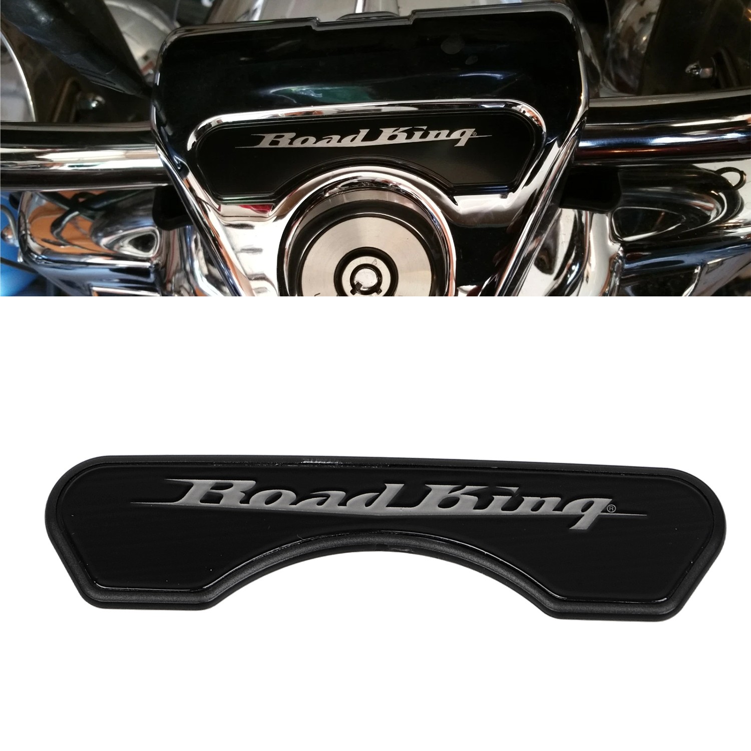 Black Handlebar Medallion Insert Fit For Harley Road King 2008-Up Special FLHRXS