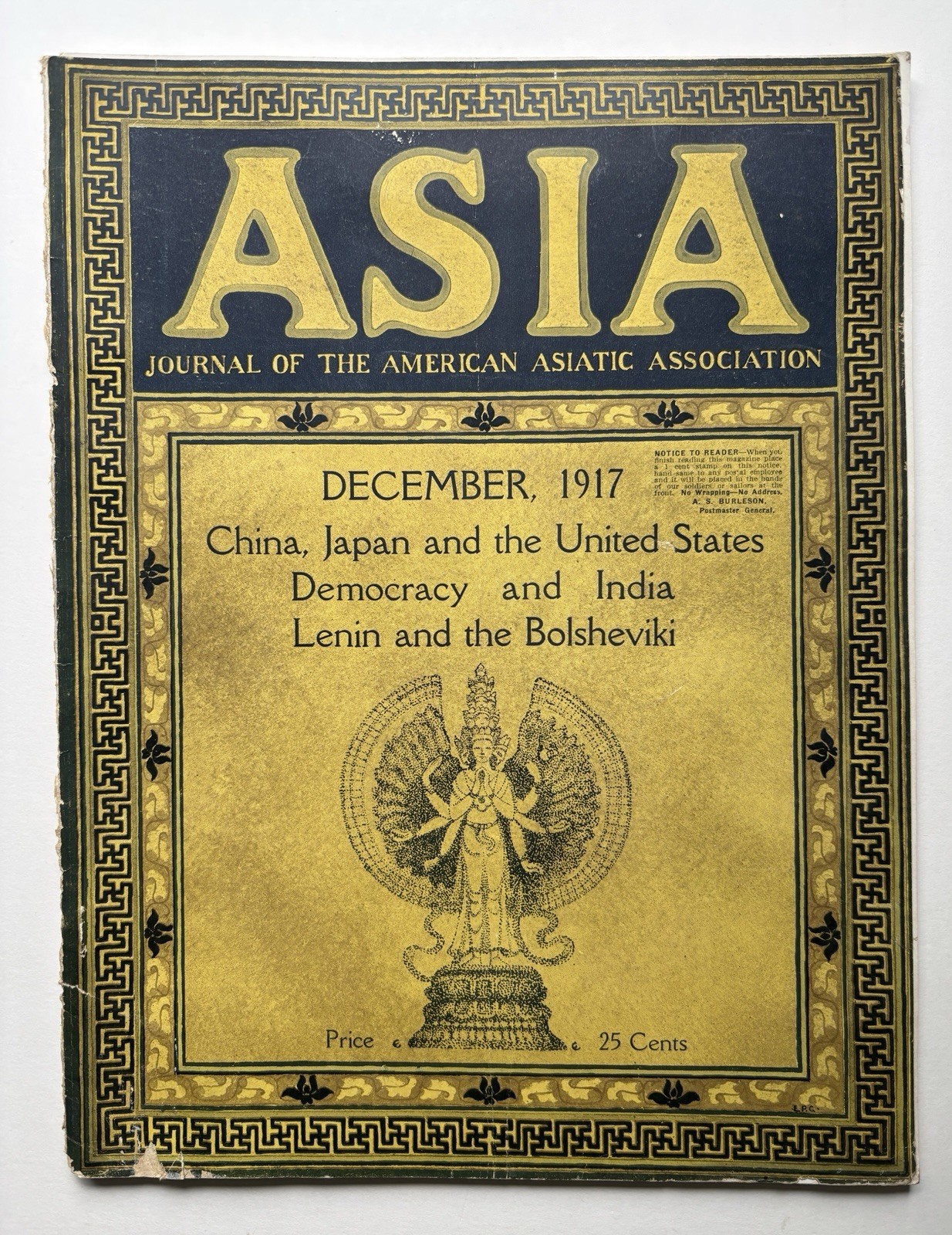 Asia American Magazine Orient December 1917, Taj Mahal, India’s Ghats, Russians Asia American Magazine Orient December 1917, Taj Mahal, India’s Ghats, Russians
