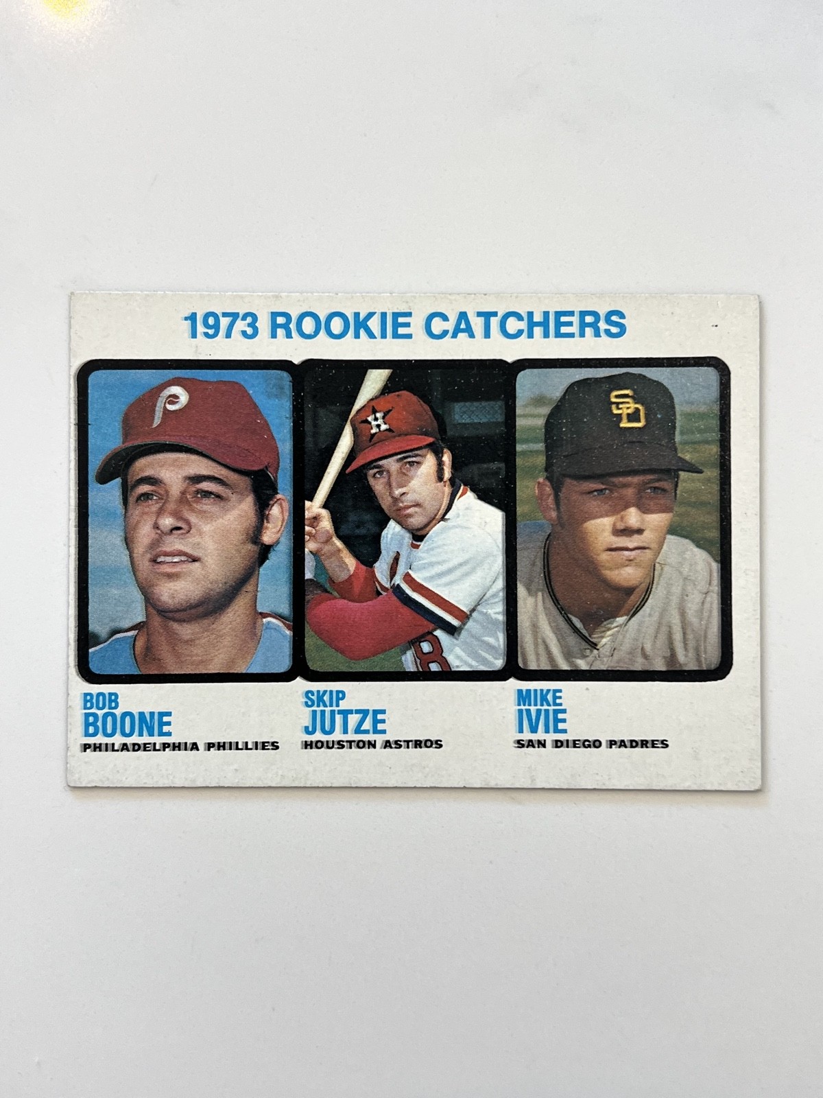 1973 Topps - High Number Bob Boone, Mike Ivie, Skip Jutze #613 (RC)