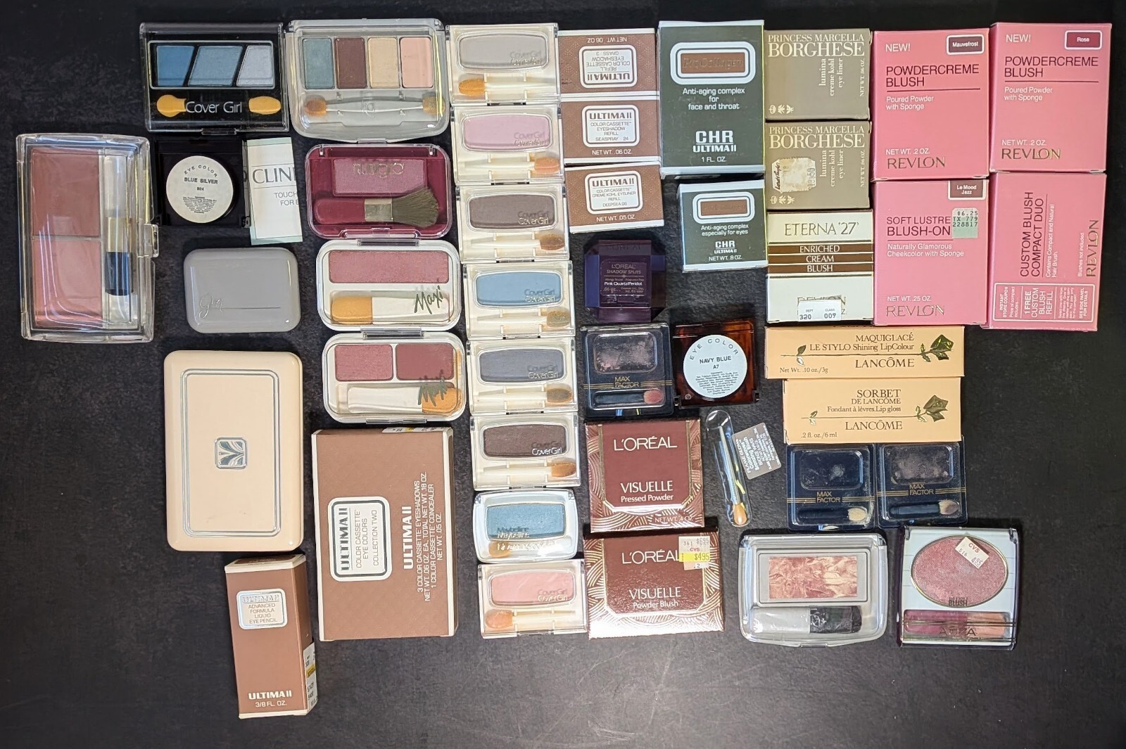 Vintage 1980s Makeup Lot NOS Revlon Ultima II CoverGirl LOreal Borghese Lancome