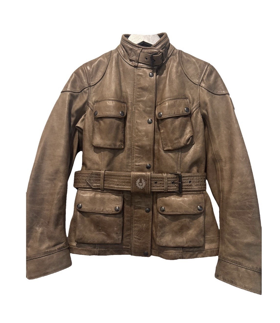 Belstaff Trialmaster Panther Women’s Leather Jacket Brown IT 42 US 8 NWOT