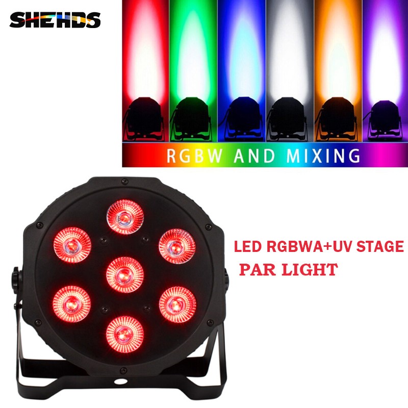 7x18W LED PAR Stage Light DMX RGBWAUV Beam Wash Light For DJ Disco Party Bar