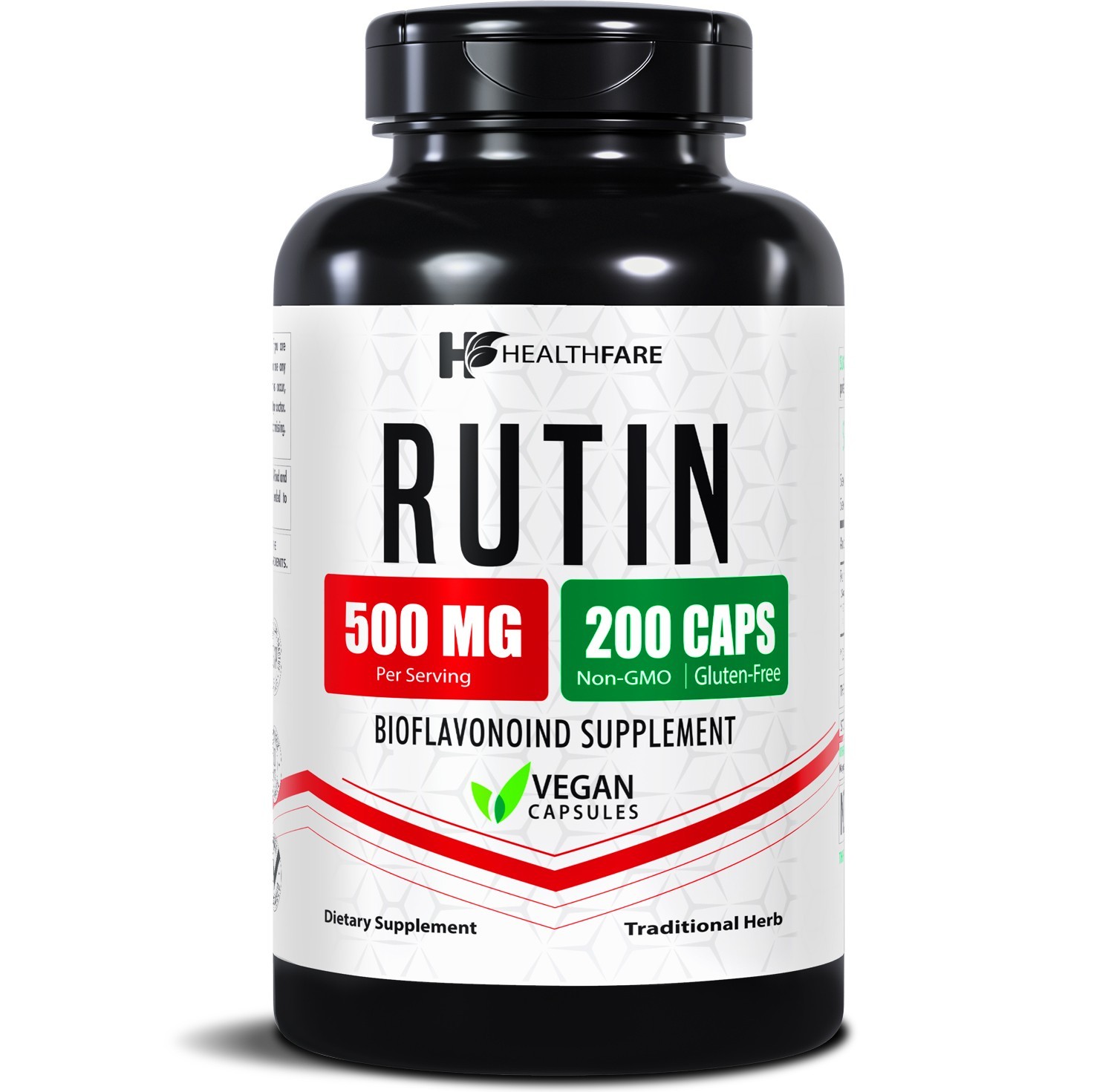 HealthFare Rutin 500mg Rutoside Bioflavonoid 200 Caps Vascular Health USA Made