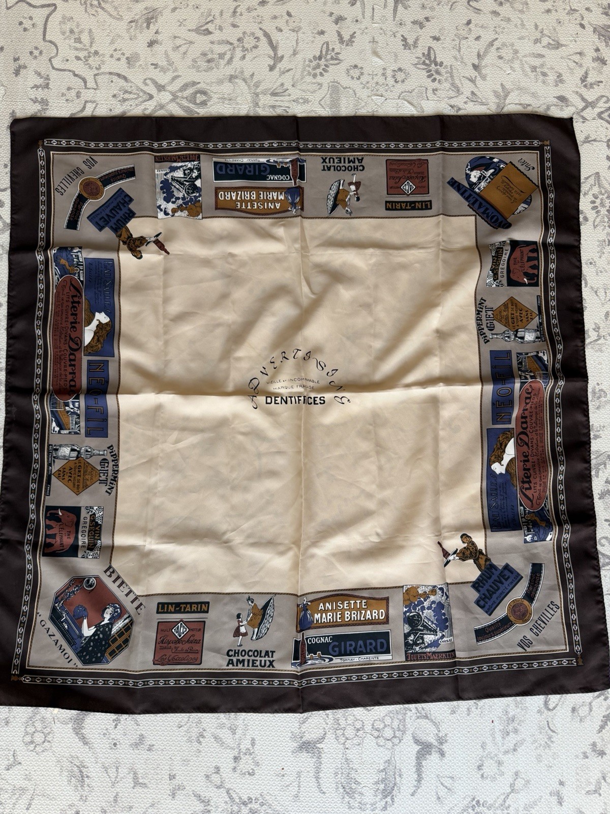 Vintage French Advertisement Scarf
