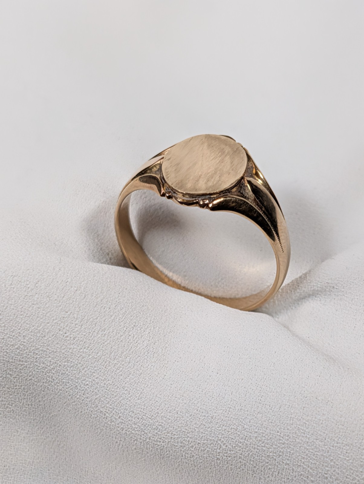 Vintage Art Deco 14K Yellow Gold Men\'s Signet Ring Size 12 5.67g Engraved 1932