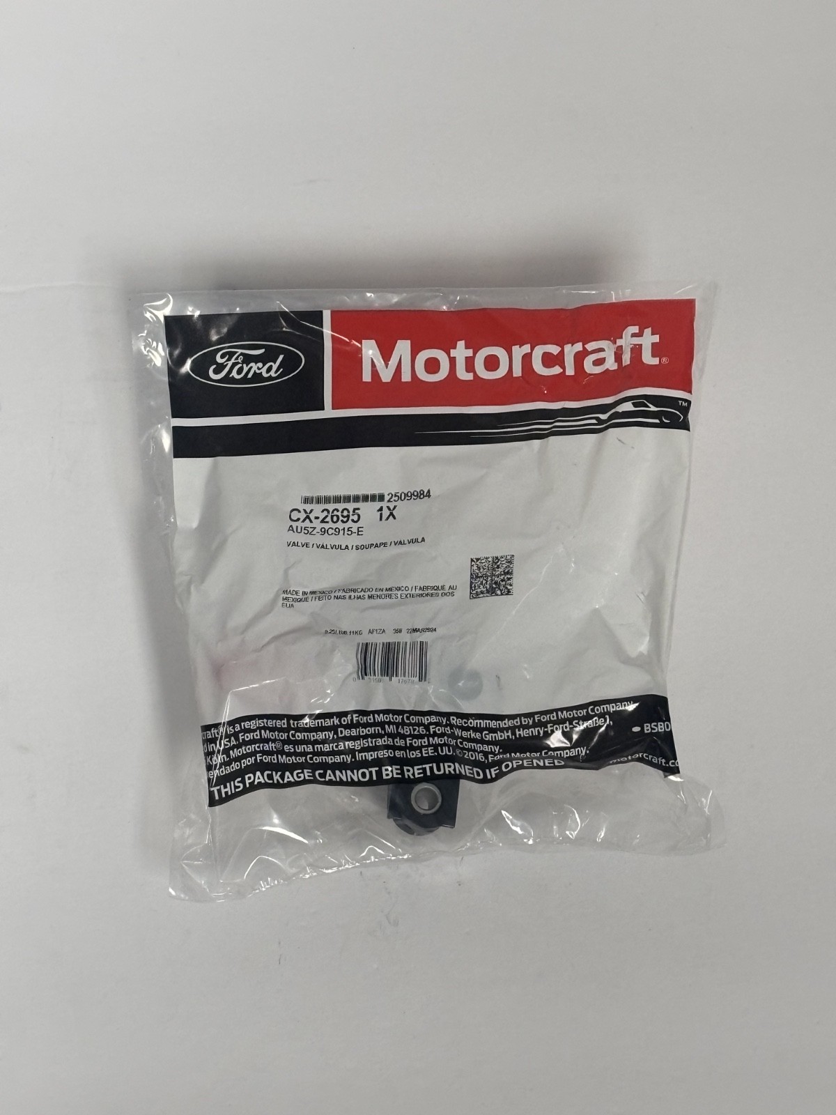 Genuine OEM Motorcraft Vapor Canister Purge Solenoid - (CX-2695) Genuine OEM Motorcraft Vapor Canister Purge Solenoid - (CX-2695)