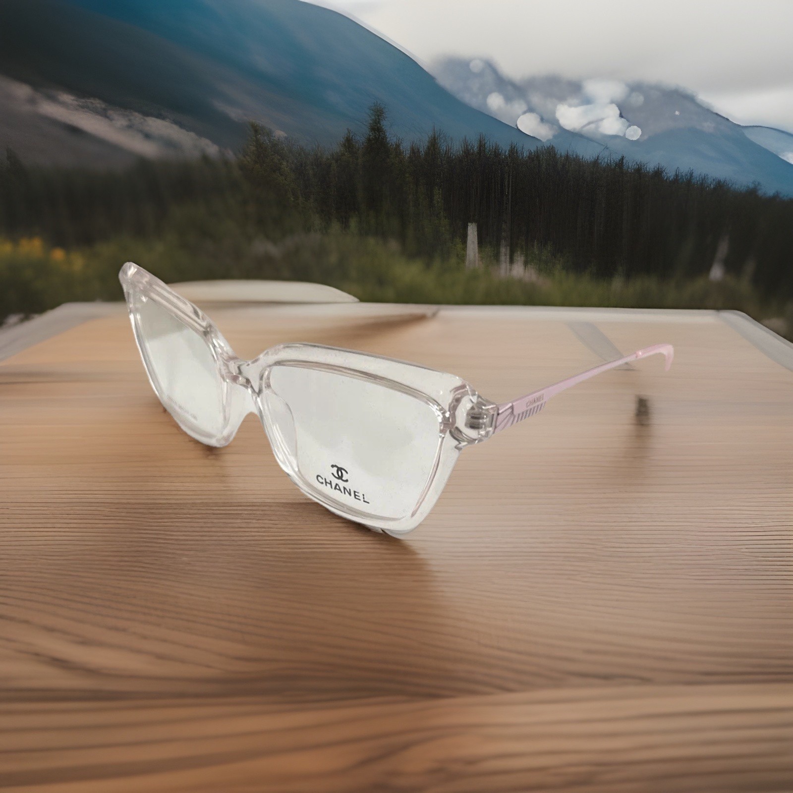 CHANEL transparent/Pink Eyeglasses Frames Women.49,17,148.(50% off sale price)