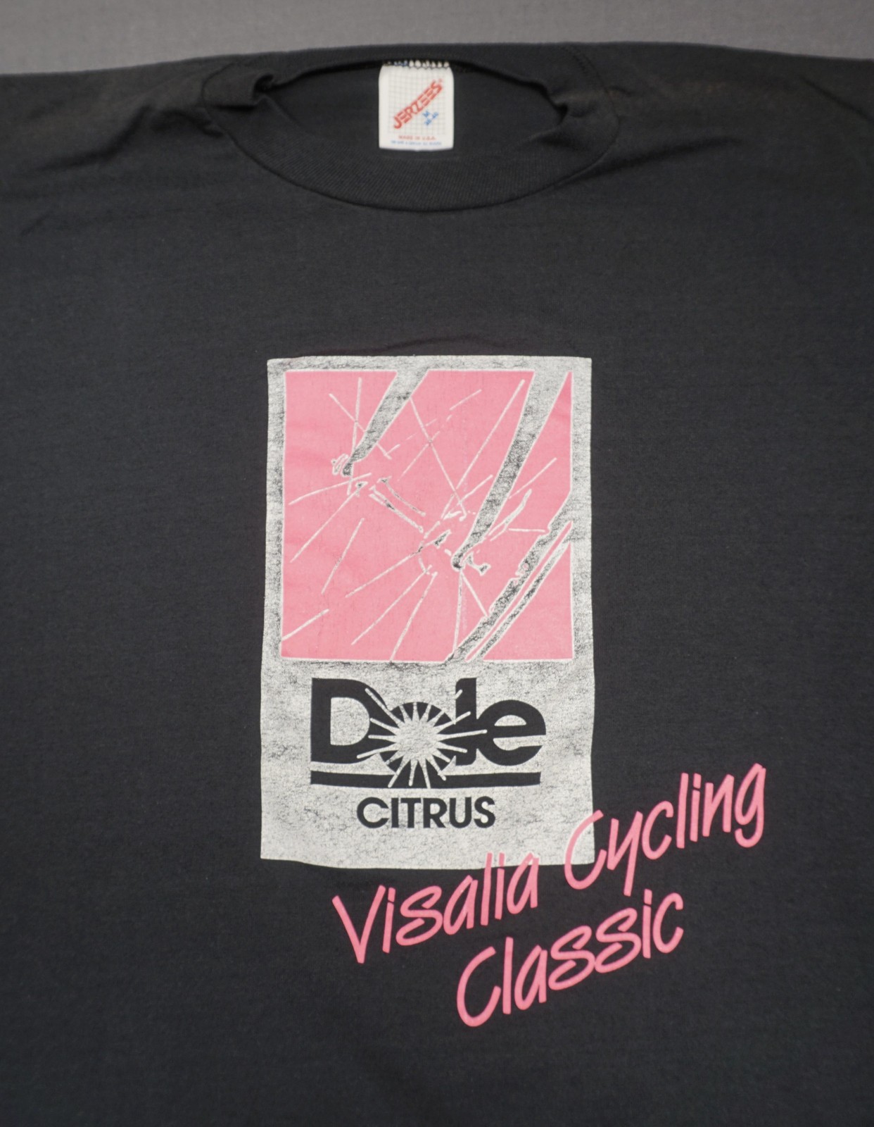 Vintage Dole Citrus Visalia Cycling Classic Shirt Mens Medium Black Bike Tee