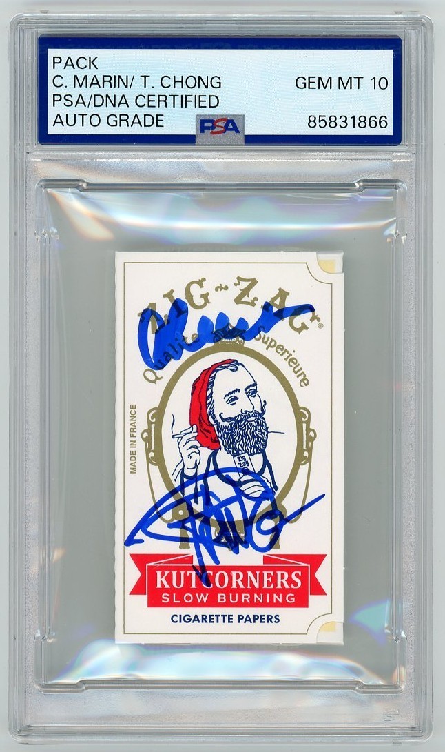 Cheech Marin Tommy Chong SIGNED Rolling Papers Cheech & Chong PSA 10 AUTOGRAPHED