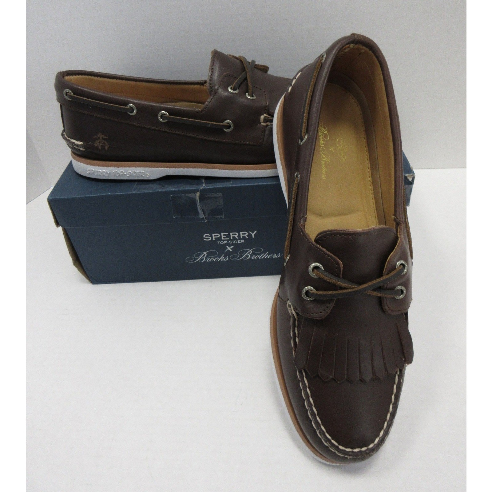 Sperry Top Sider X Brooks Brothers Boat Shoes 11.5 Brown A/O Leather Kiltie NEW Sperry Top Sider X Brooks Brothers Boat Shoes 11.5 Brown A/O Leather Kiltie NEW
