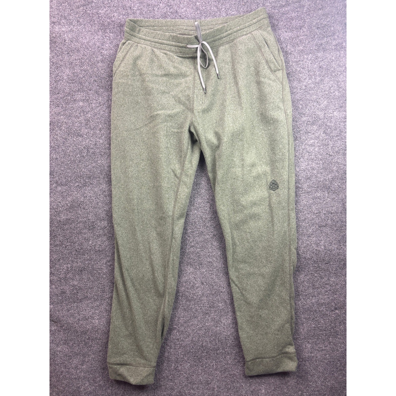 Stio Turpin Fleece Joggers Mens XL Green Tapered Leg Drawstring Sweatpants