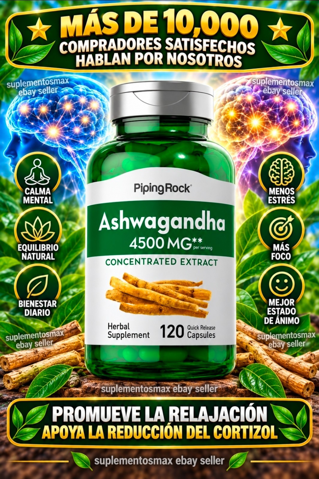 #1 Pastillas Para La Ansiedad Calmante Para Los Nervios, Adaptógenos Antiestrés