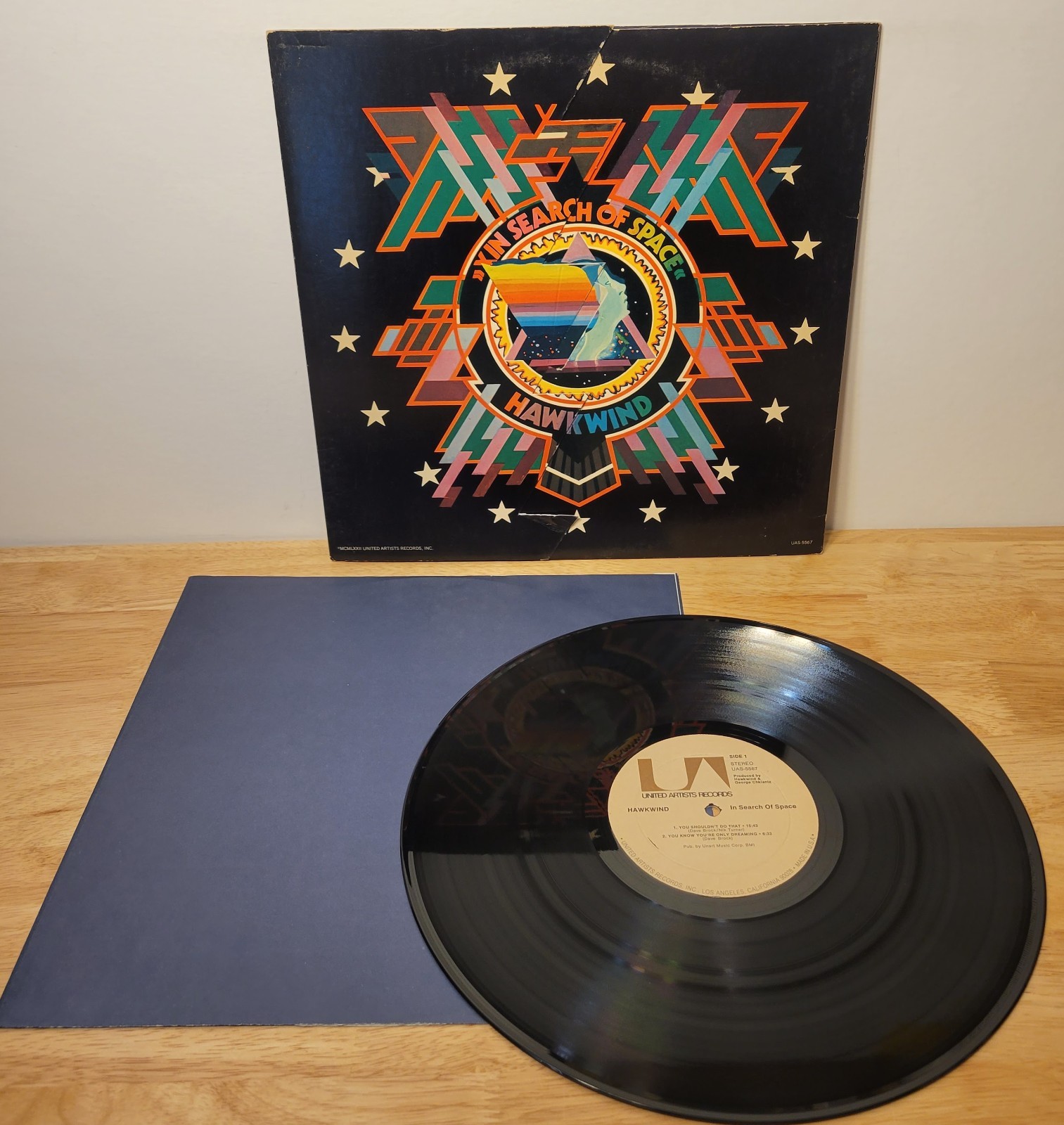 Hawkwind In Search Of Space Original Die Cut Jacket OIS United Artists Rec Vinyl