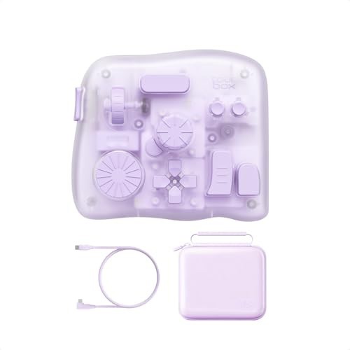 TourBox Elite Plus Bluetooth Wireless Controller, Purple Transparent, Case TourBox Elite Plus Bluetooth Wireless Controller, Purple Transparent, Case
