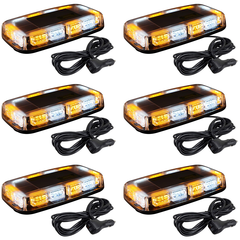 Set of 6x Car Rooftop beacon Strobe Light Bars 48 LED Emergency Hazard Light