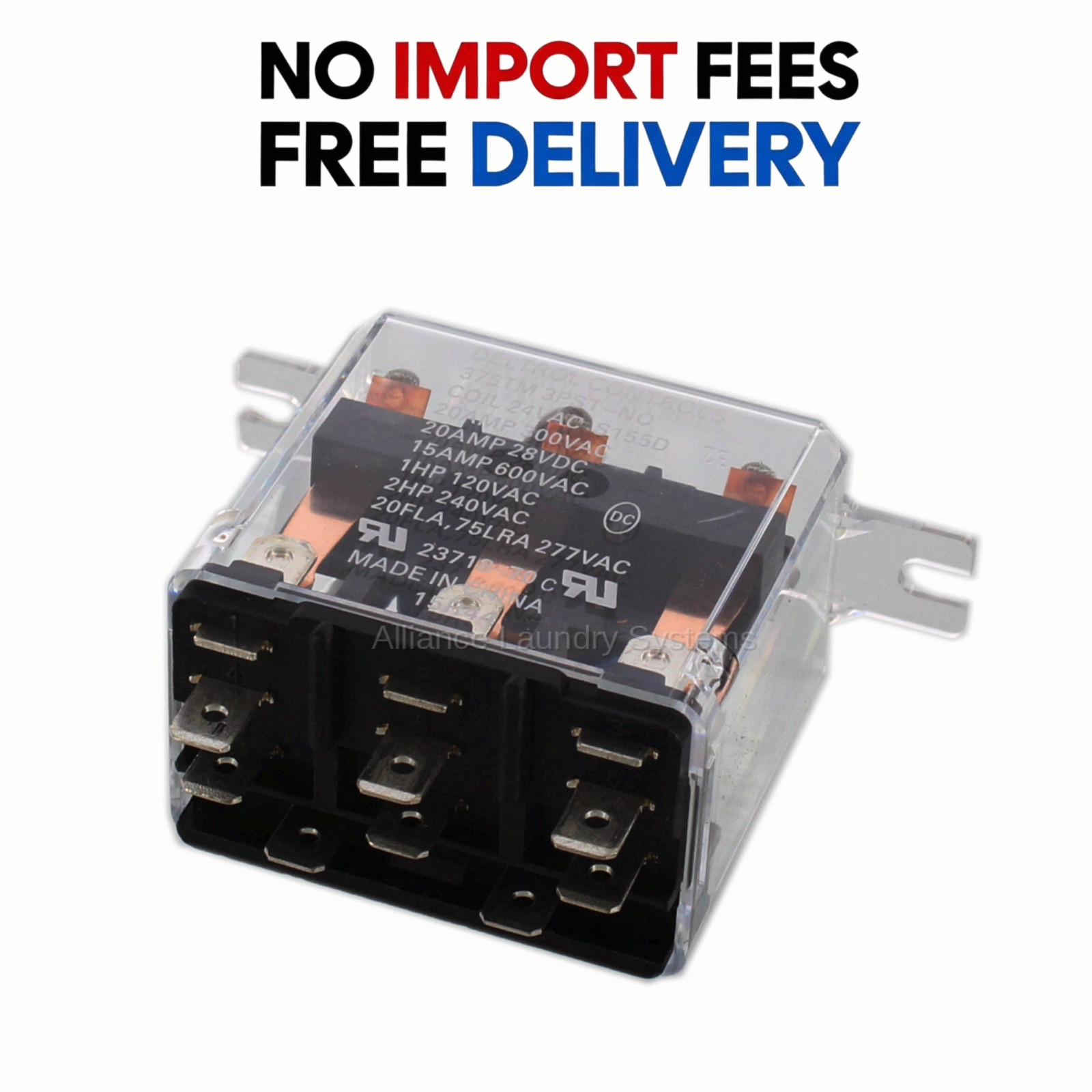 Genuine Alliance Relay 24V 3PST-NO 70210901P Commercial Laundry 70210901 TU20581