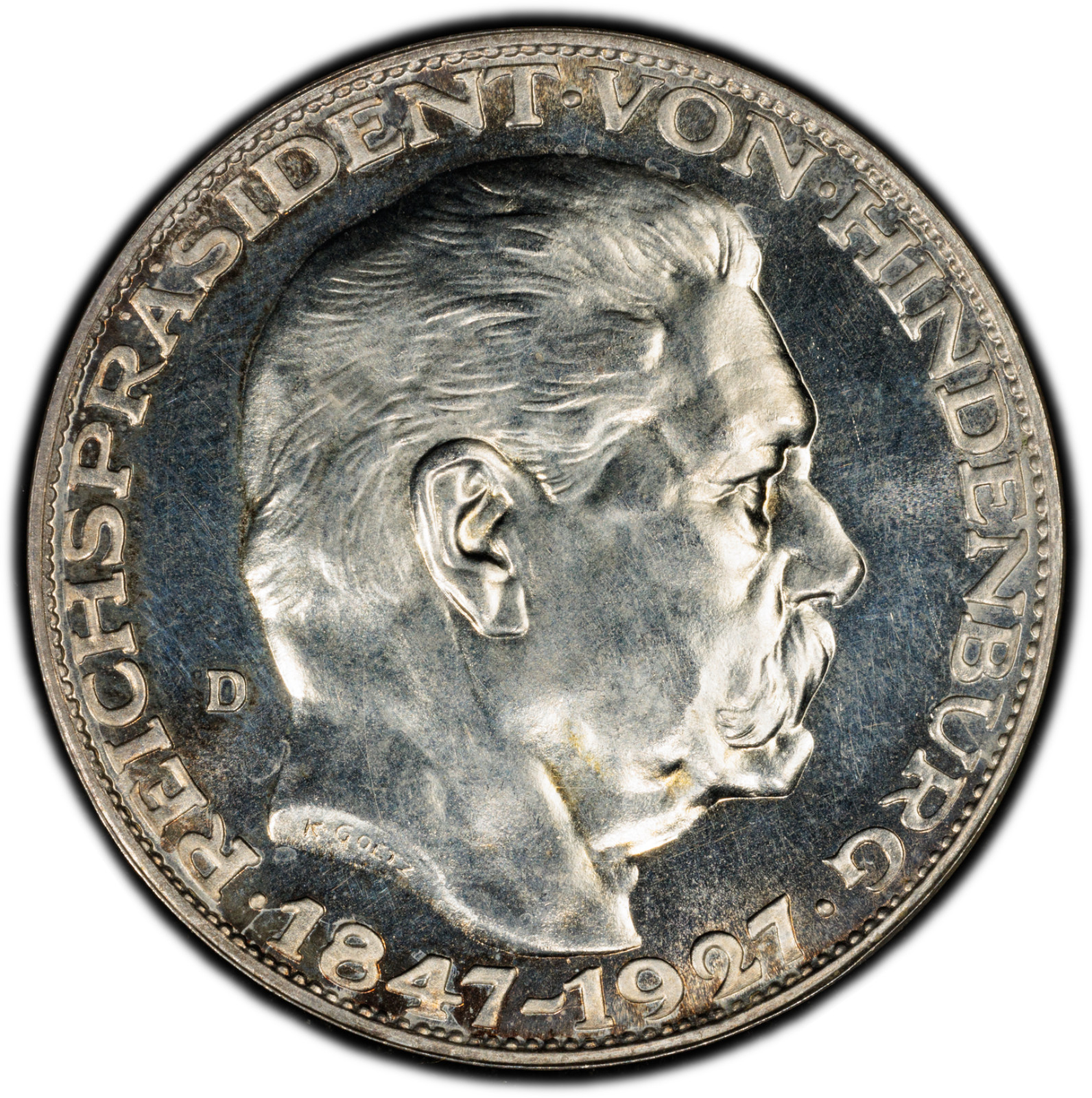 1927 D Hindenburg Metallic 5 Mark Issue AC 1927 D Hindenburg Metallic 5 Mark Issue AC