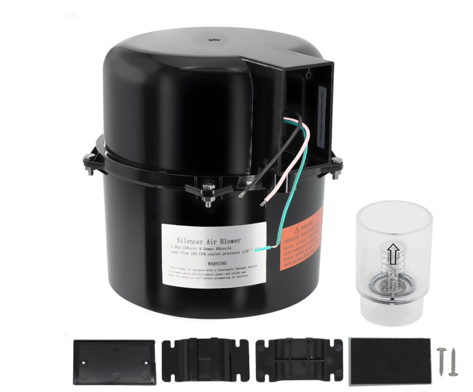 6320141 Silencer Spa Blower 2.0 HP 120 Volt 9.0 Amps Replacement for Air Supply, 6320141 Silencer Spa Blower 2.0 HP 120 Volt 9.0 Amps Replacement for Air Supply,