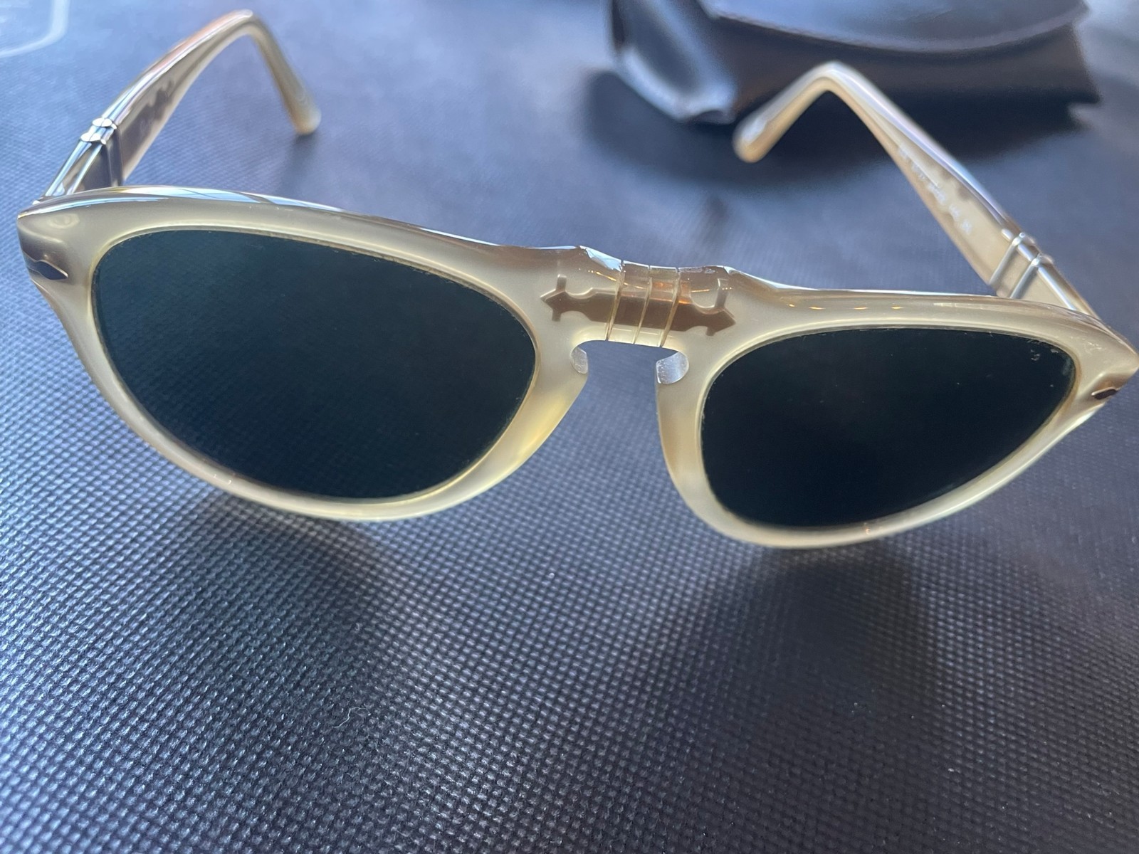Persol Model 649 Light Tortoise Frame Green Tinted Lens Persol Model 649 Light Tortoise Frame Green Tinted Lens