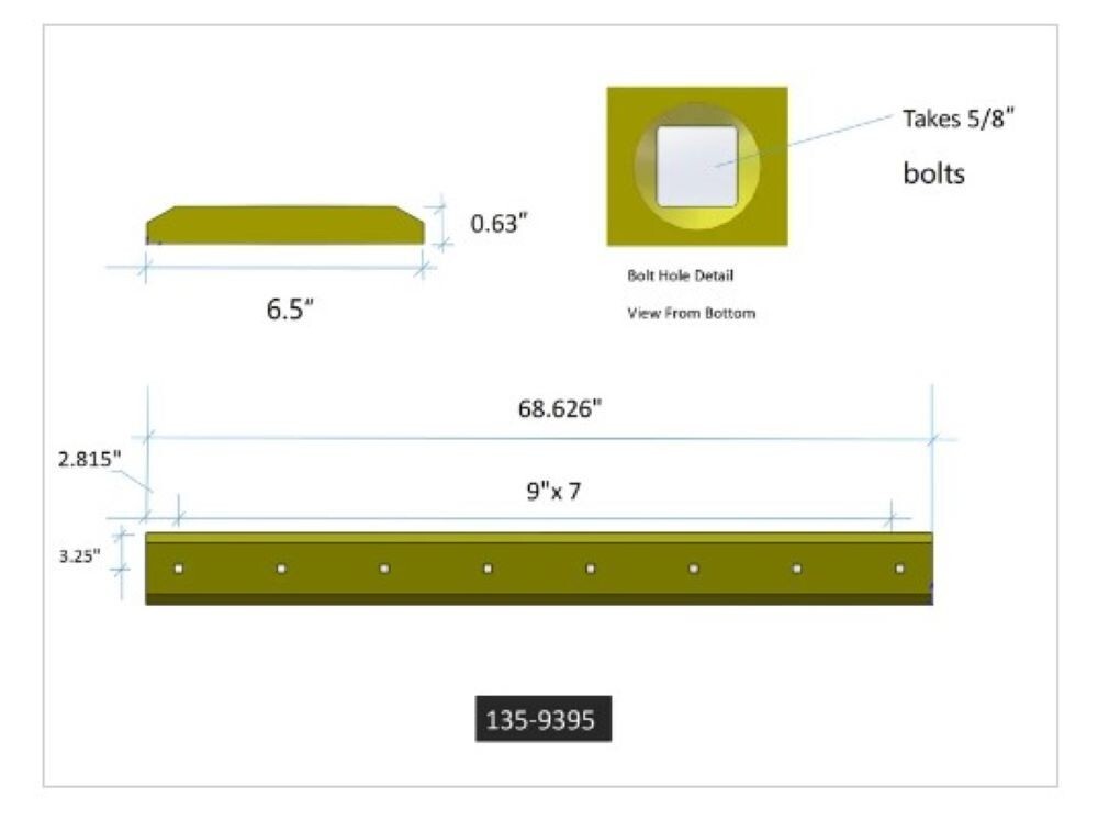 Cutting Edge fits Caterpillar 135-9395 Cutting Edge fits Caterpillar 135-9395