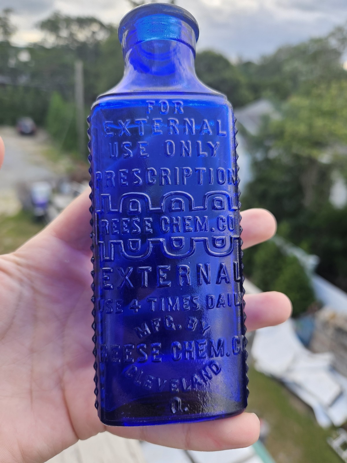 Antique Prescription 1000 External Use Cobalt Medicine Bottle/ Circa 1912/ Reese Antique Prescription 1000 External Use Cobalt Medicine Bottle/ Circa 1912/ Reese