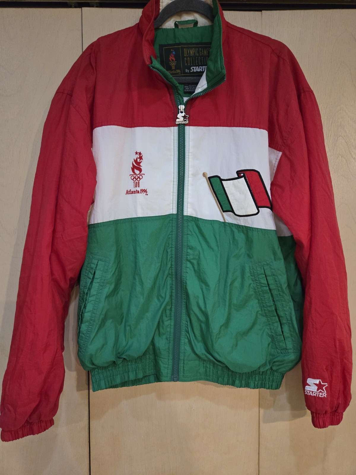 Vintage 1996 Atlanta Olympics Starter Italy Flag Windbreaker Men’s L