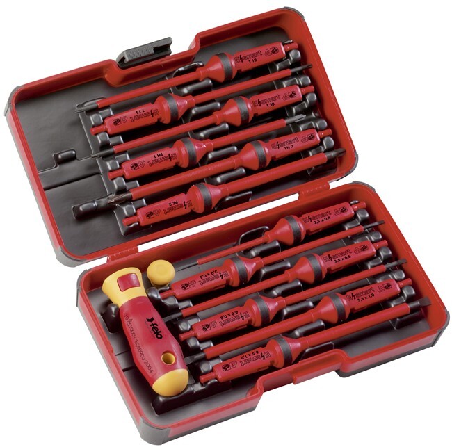Felo - E-Smart VDE - Patented Set with Interchangeable Blades in XL- Strongbox