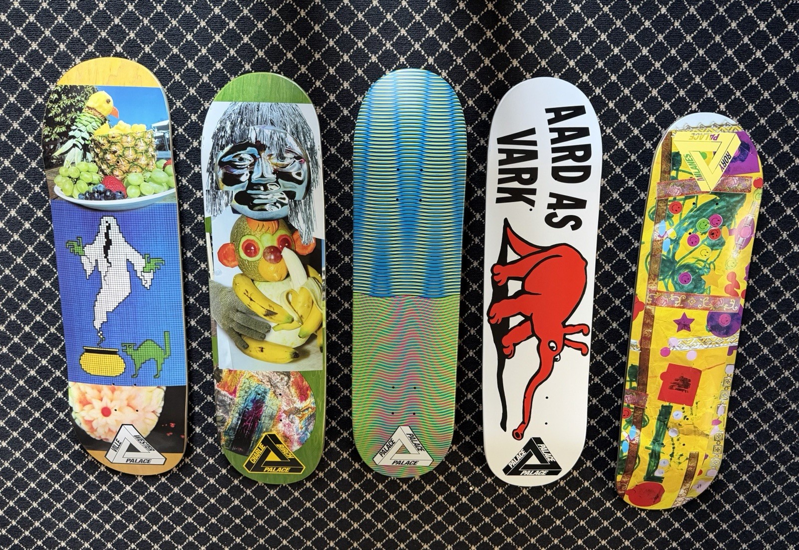 Palace Skateboards Lot of 5 Decks Bundle Trippy Aard As Vark Pro Models New Palace Skateboards Lot of 5 Decks Bundle Trippy Aard As Vark Pro Models New
