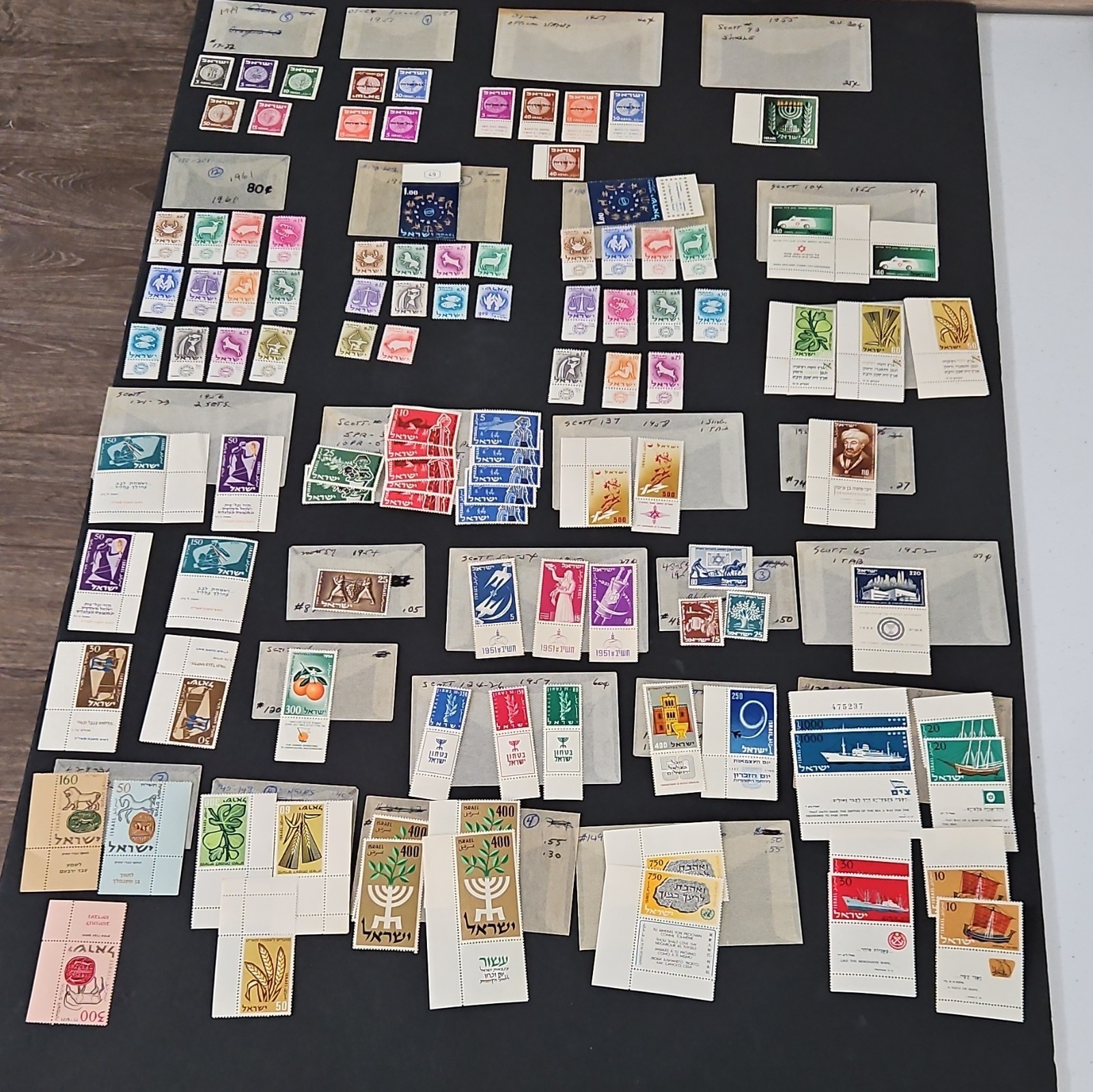 Israel MNH Stamp Lot with tabs. 1949-81. 680+ all labeled and sorted stock Israel MNH Stamp Lot with tabs. 1949-81. 680+ all labeled and sorted stock