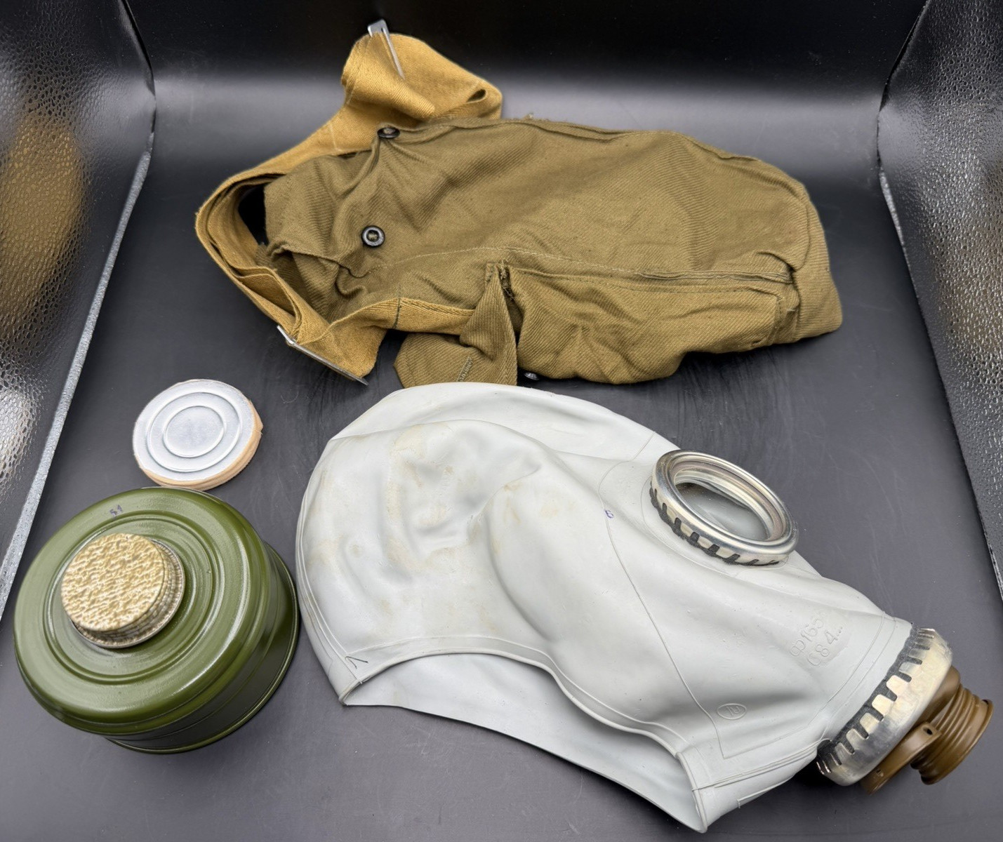 Cold War Era Soviet Russian GP-5 Gas Mask w/ Filter & Bag 1 per Order Cold War Era Soviet Russian GP-5 Gas Mask w/ Filter & Bag 1 per Order