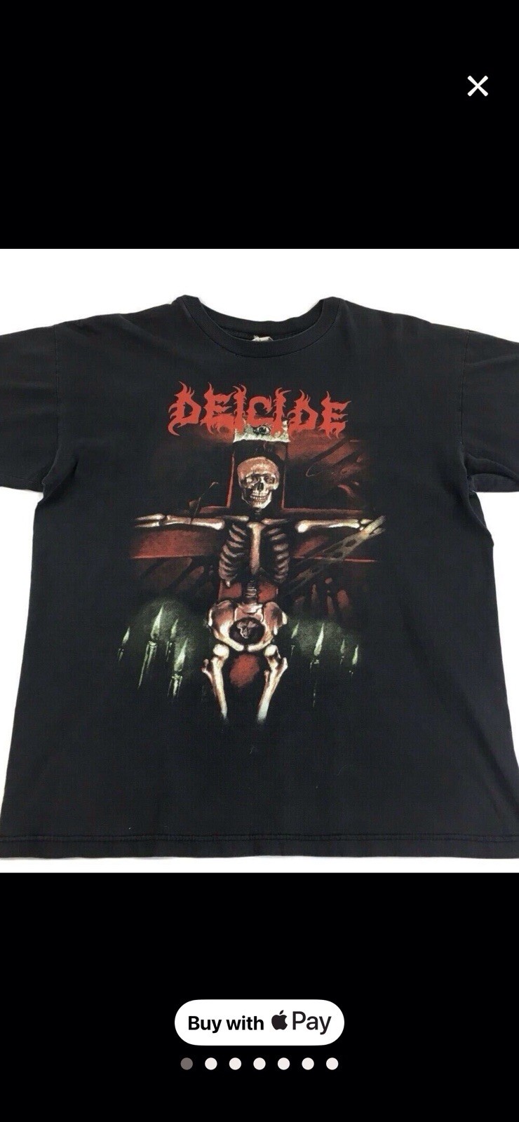 1990’s Vintage Original Deicide Slave To The Cross Concert T-shirt, Large