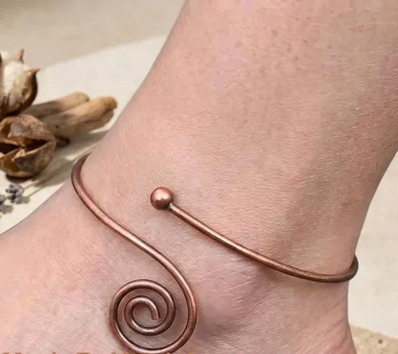1 Pc Pure Copper Anklet for feet, Armlet for Arm, Healing Properties Adjustable