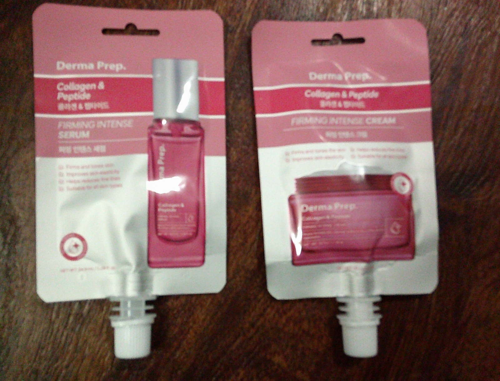 2 NEW DERMA PREP collagen & peptide firming intense serum & cream face skincare