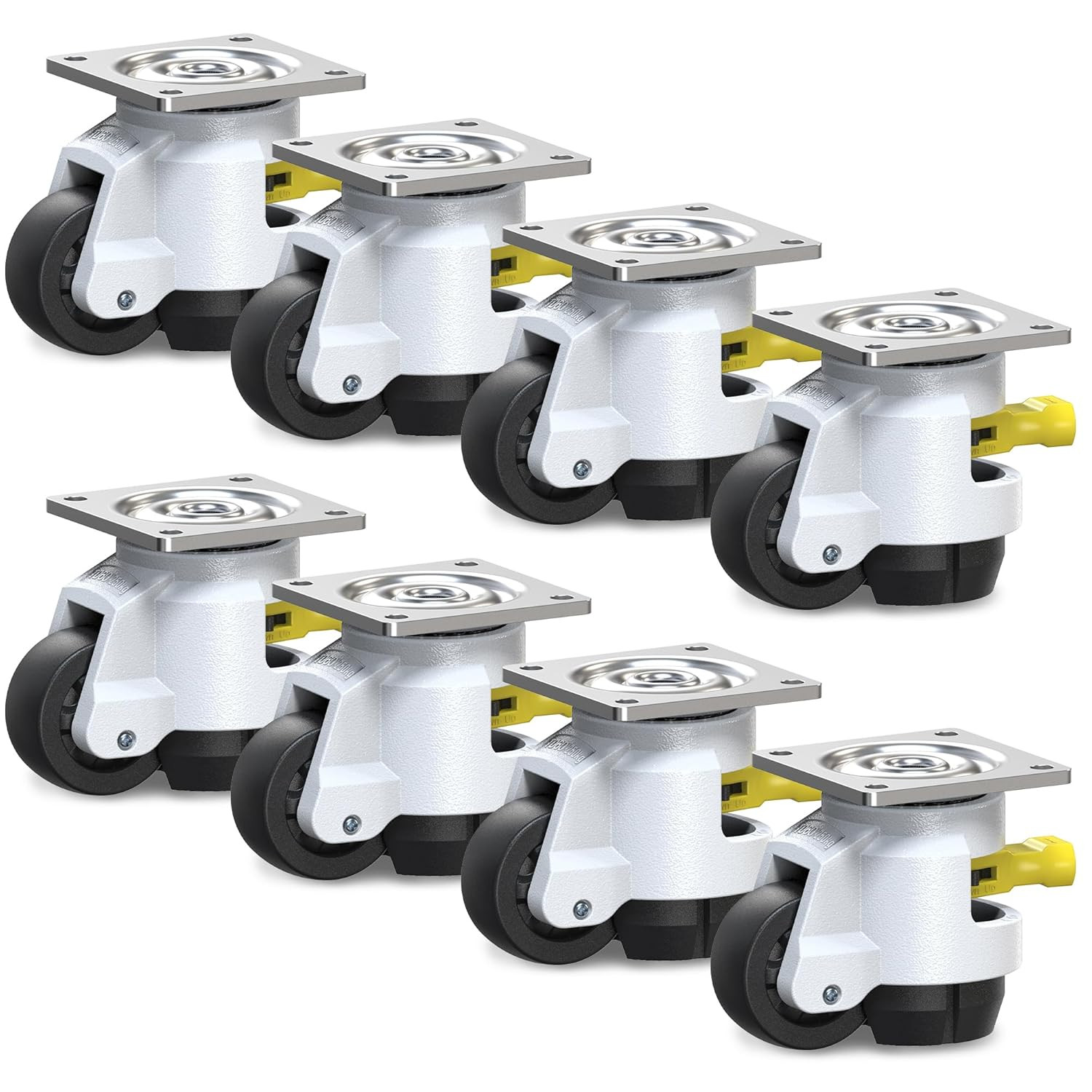 Leveling Casters with Ratchet Handle Design丨Total Capacity 2200 Lbs per 4