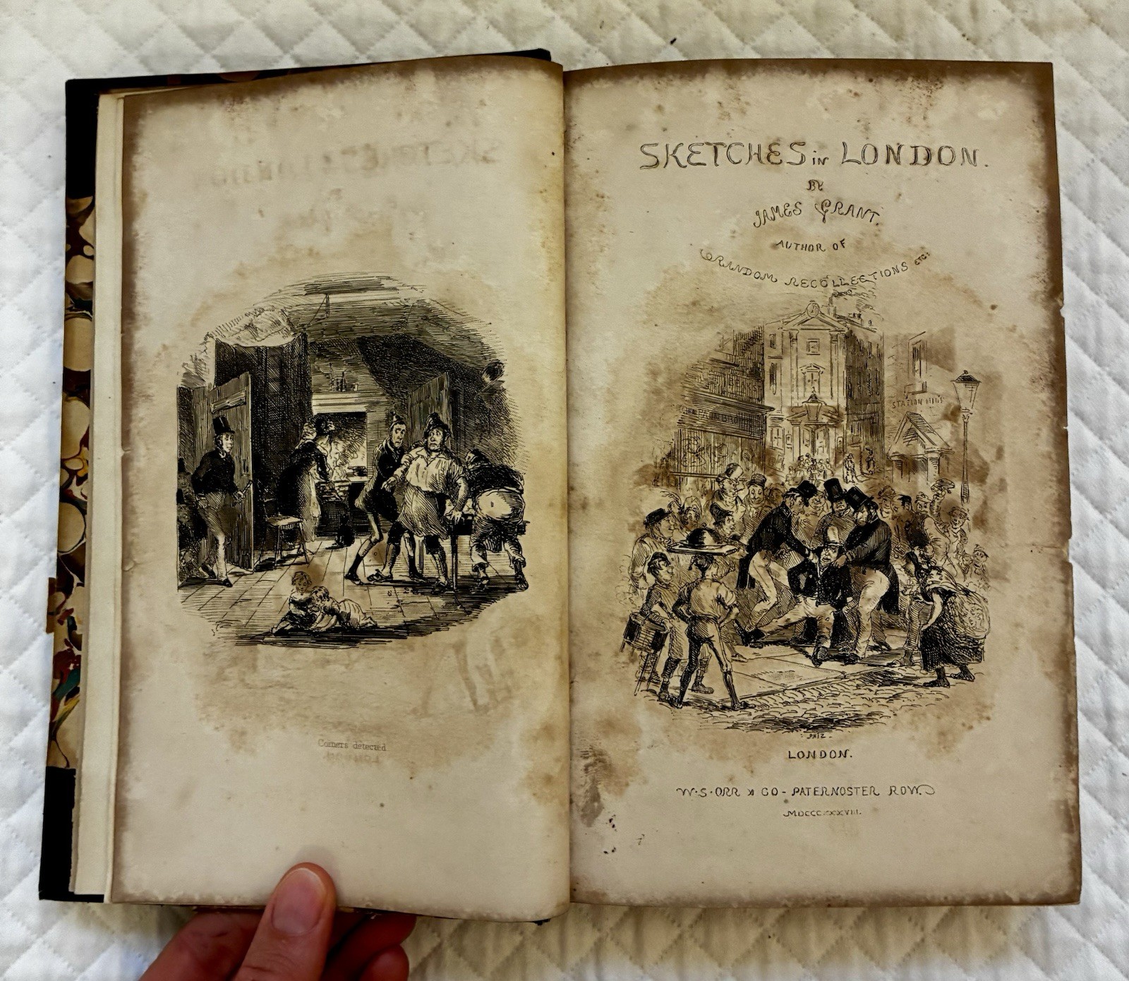 Sketches in London, James Grant, 1838, Illustrated, Fine Binding, Leather