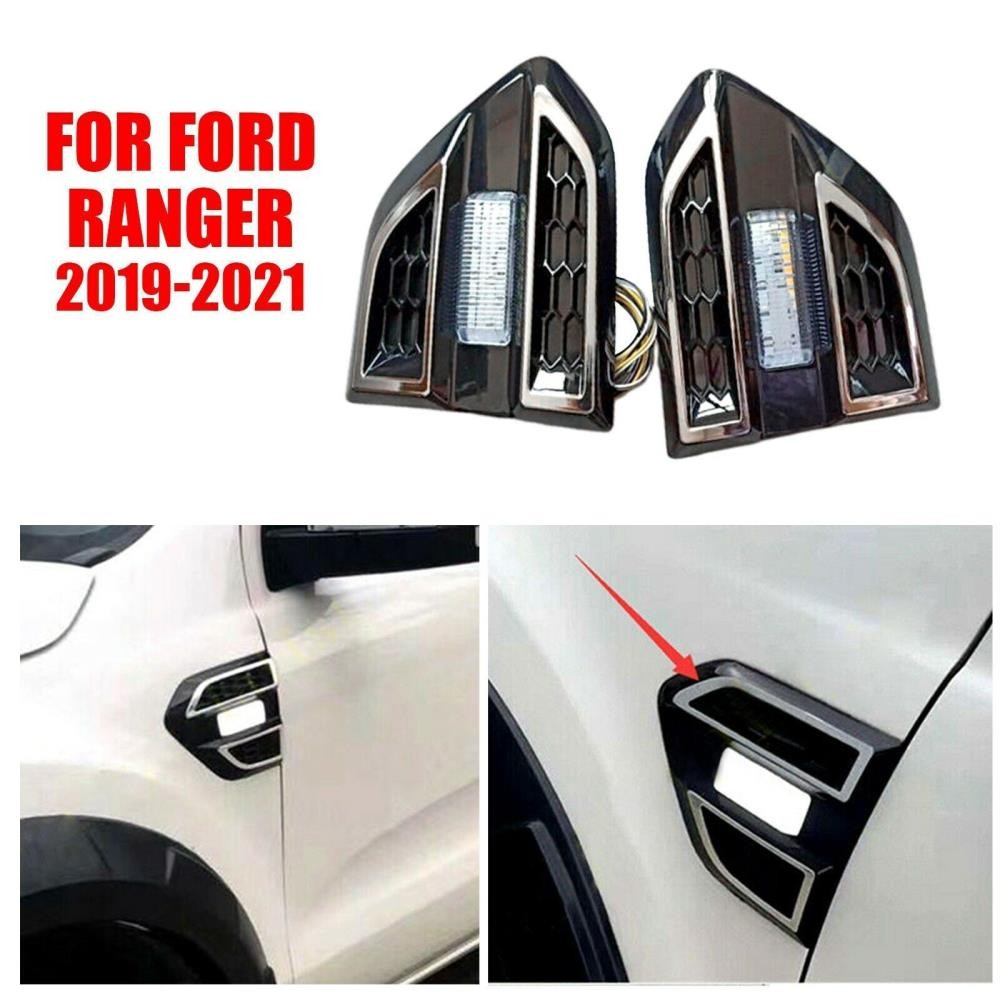 2Pcs Side Air Vent Fender Turn signal Light DRL Lamps For Ford Ranger 2019-21