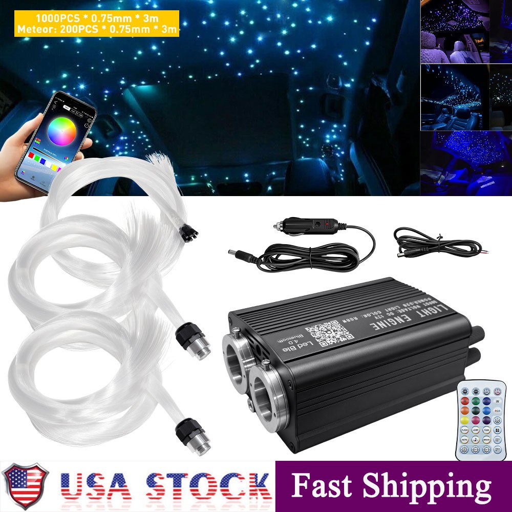 1200PCS Starlight Headliner Kit Twinkle Meteor Shooting Stars Fiber Optic Lights