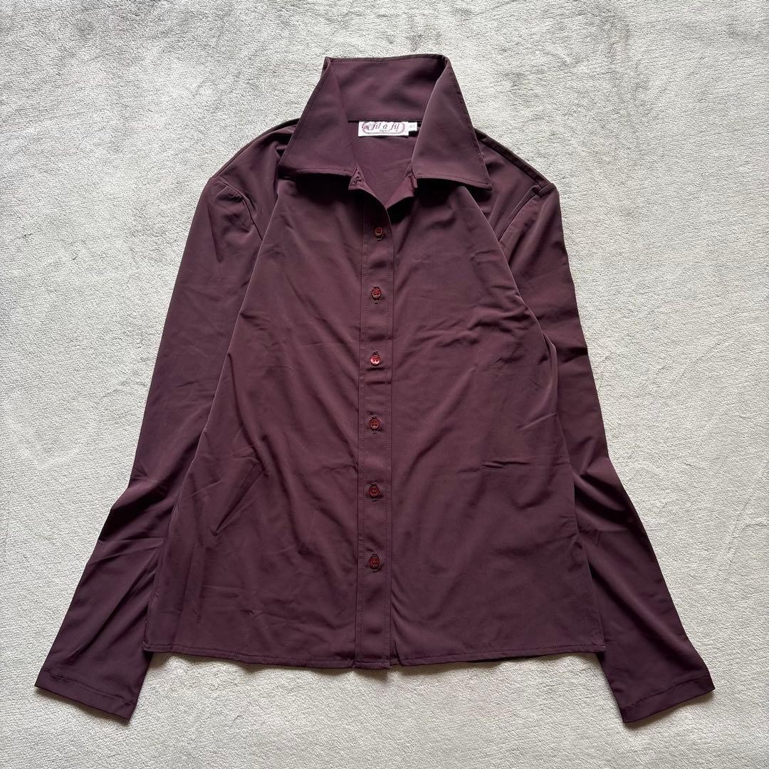 2000s Vintage Womens Burgundy Shirt