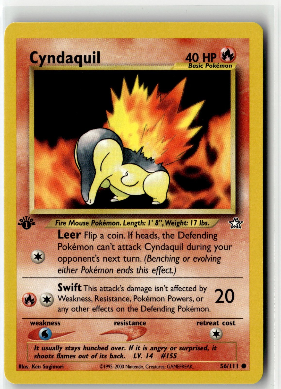 Cyndaquil (56) Common Neo Genesis 056/111 1st Edition NM Cyndaquil (56) Common Neo Genesis 056/111 1st Edition NM